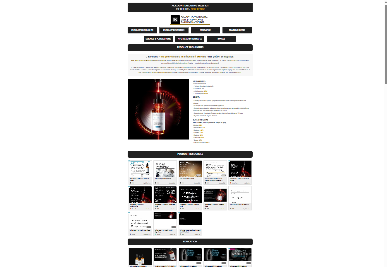 Account-facing sales kit resource page