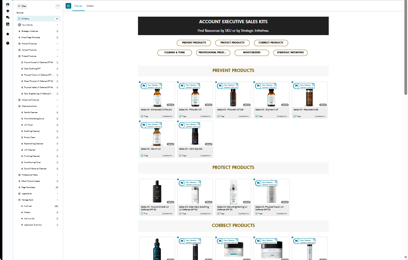 Highspot sales kits organization
